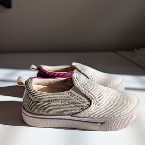OshKosh B'gosh Toddler Slip-On Cord Sneakers | Beige & Dark Red Sneakers